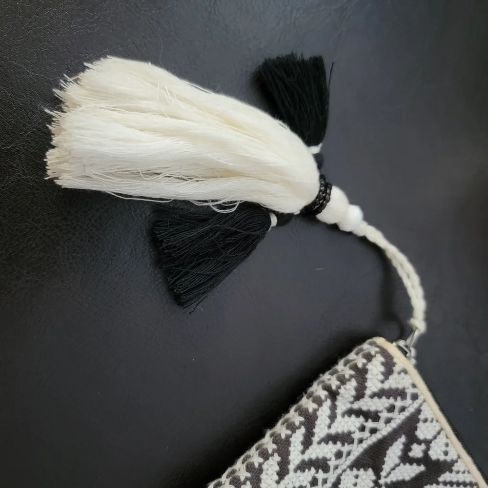 Star Mela woven embroidered fabric zipper pouch